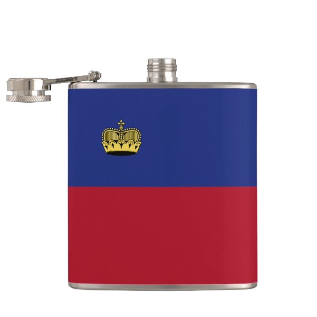 Liechtenstein flag flask (Opened)