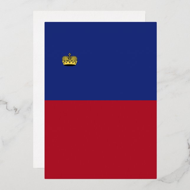 Liechtenstein flag foil invitation (Front/Back)
