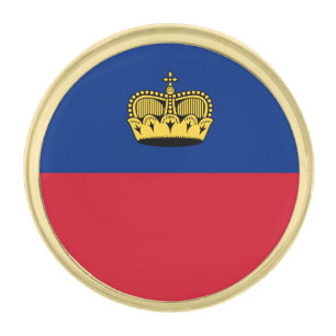 Liechtenstein Flag Gold Finish Lapel Pin