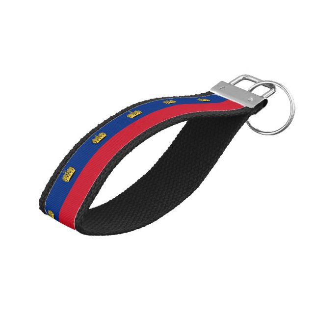 Liechtenstein Flag & Liechtenstein wrist keychain (Angled Up)
