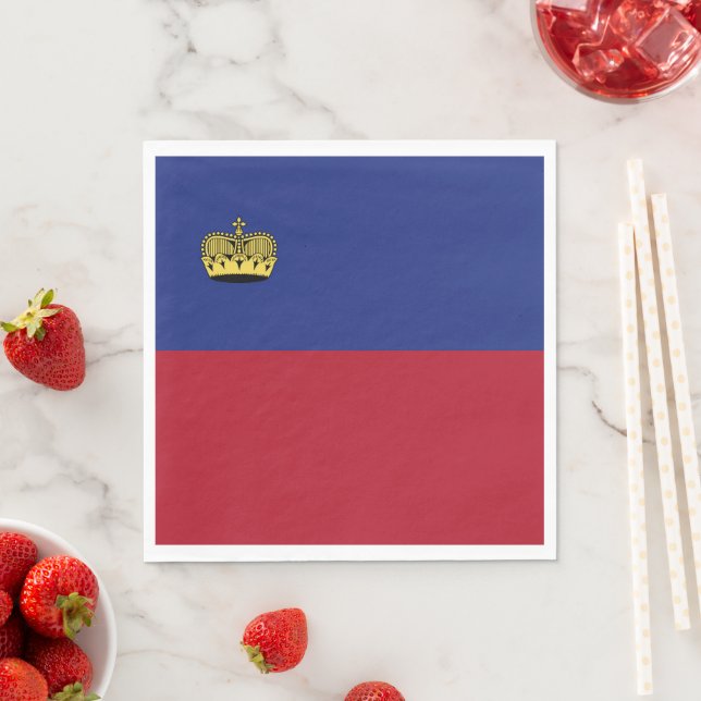 Liechtenstein flag napkins (Insitu)