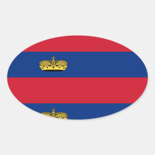 Liechtenstein flag oval sticker