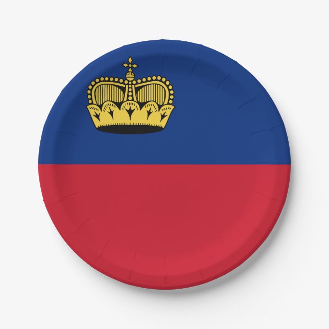 Liechtenstein Flag Paper Plates (Front)