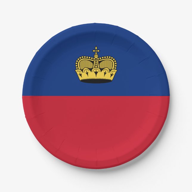 Liechtenstein Flag Paper Plates (Front)