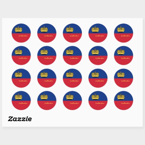 Liechtenstein flag patriots holiday  sports classic round sticker