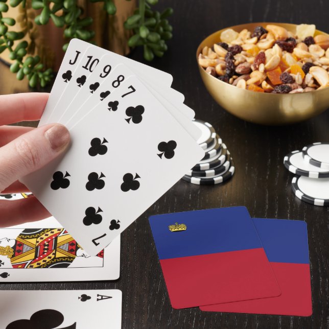 Liechtenstein flag poker cards (In Situ)