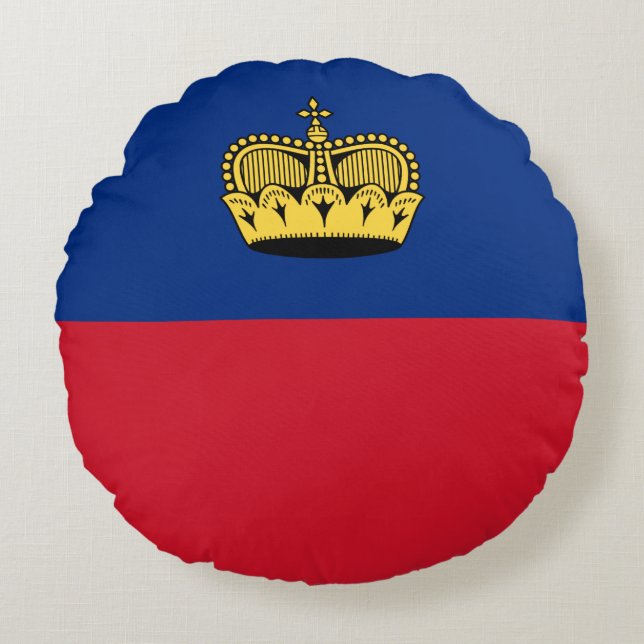 Liechtenstein Flag Round Pillow (Front)