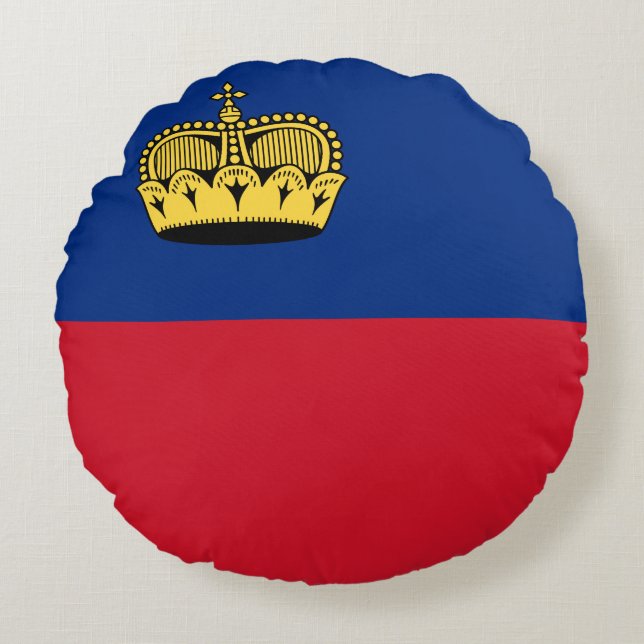 Liechtenstein Flag Round Pillow (Front)