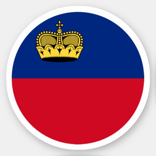 Liechtenstein Flag Round Sticker