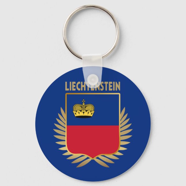 Liechtenstein Flag Shield Keychain (Front)