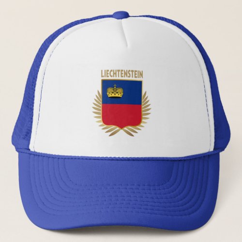 Liechtenstein Flag Shield Trucker Hat