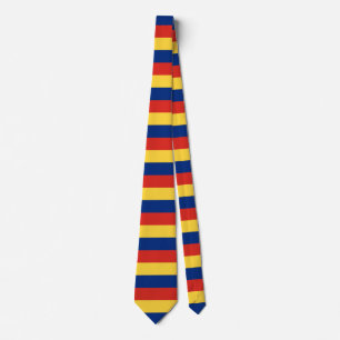 Liechtenstein flag stripes country symbol pattern neck tie