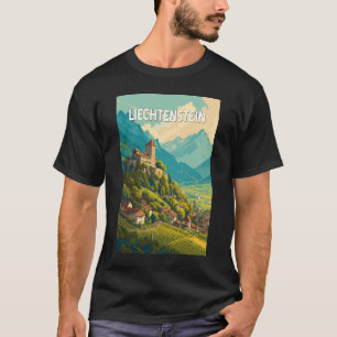 Liechtenstein Illustration Travel Art Vintage T-Shirt