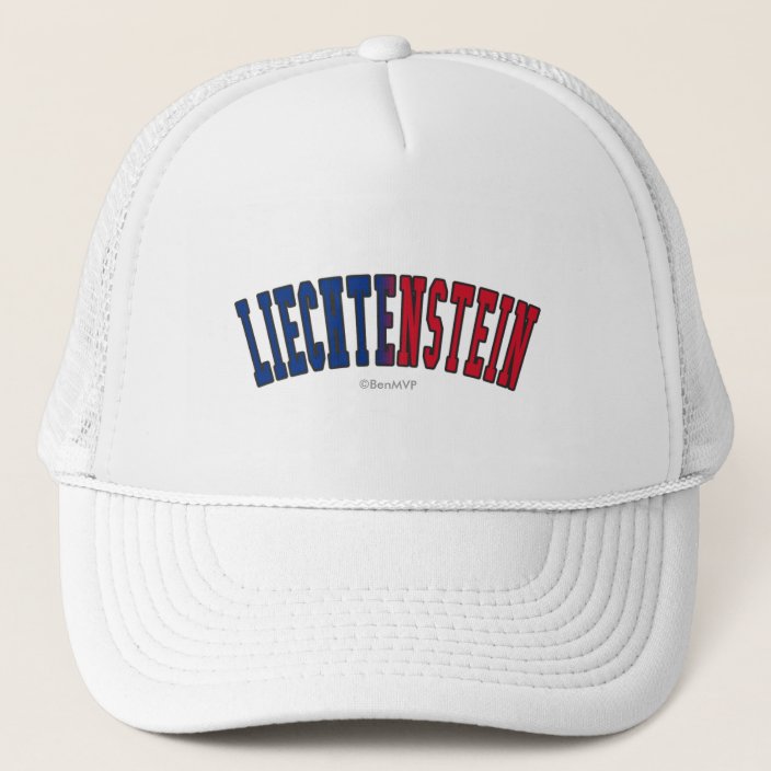 Liechtenstein in National Flag Colors Mesh Hat