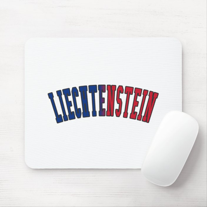 Liechtenstein in National Flag Colors Mousepad