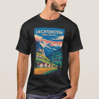 Liechtenstein Landscape Illustration Travel Art T-Shirt