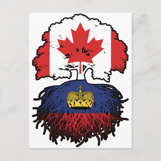 Liechtenstein Liechtensteiner Canadian Canada Tree Postcard (Front)