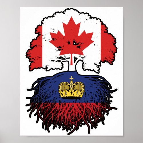 Liechtenstein Liechtensteiner Canadian Canada Tree Poster