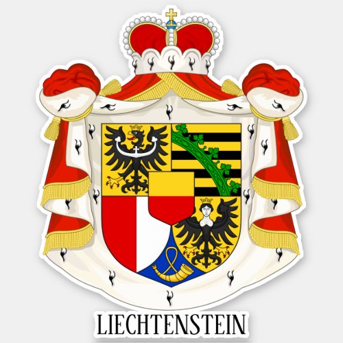 Liechtenstein National Coat Of Arms Patriotic Sticker