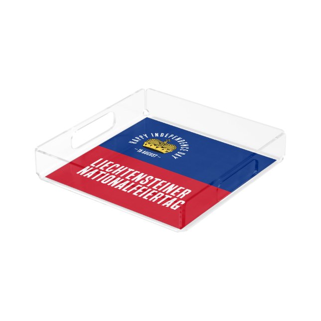 Liechtenstein National Day Flag Acrylic Tray (Angled)