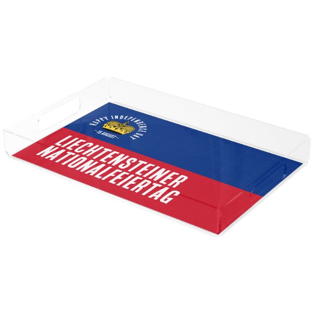 Liechtenstein National Day Flag Acrylic Tray (Angled)