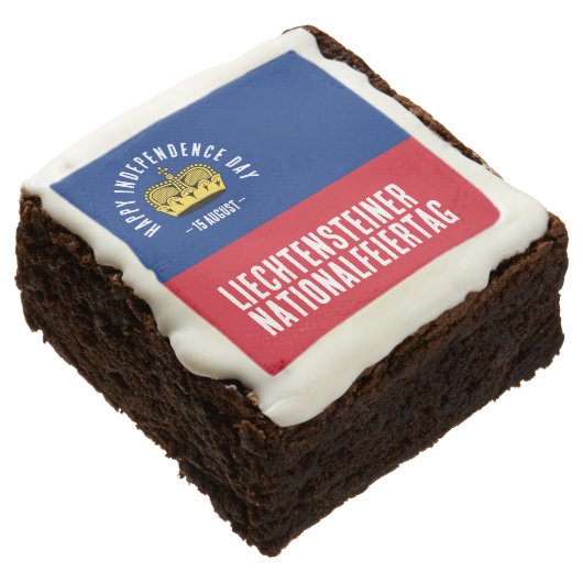 Liechtenstein National Day Flag Brownie (Angled)