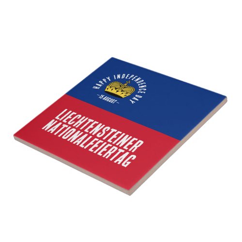 Liechtenstein National Day Flag Ceramic Tile