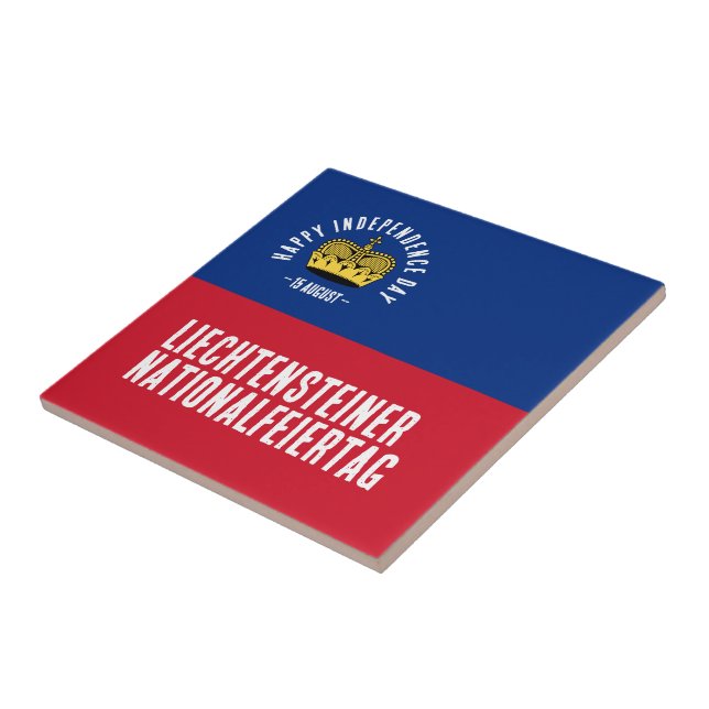 Liechtenstein National Day Flag Ceramic Tile (Side)