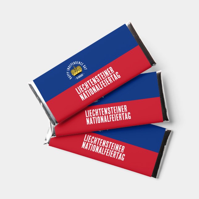 Liechtenstein National Day Flag Hershey Bar Favors (Front)
