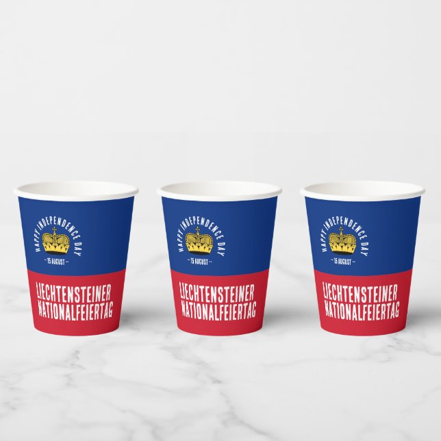 Liechtenstein National Day Flag Paper Cups (Multi)