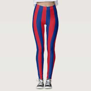 Liechtenstein National Flag Colors Striped Leggings