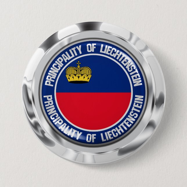 Liechtenstein Round Emblem Button (Front)