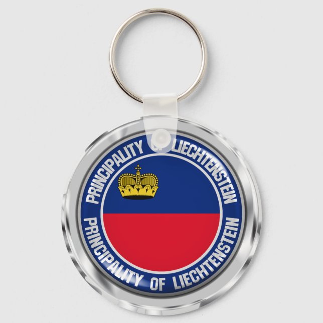 Liechtenstein Round Emblem Keychain (Front)