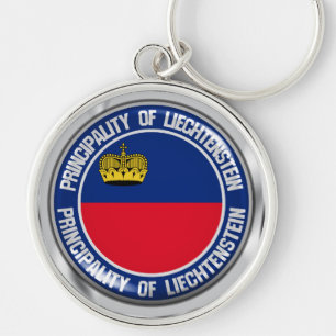 Liechtenstein Round Emblem Keychain