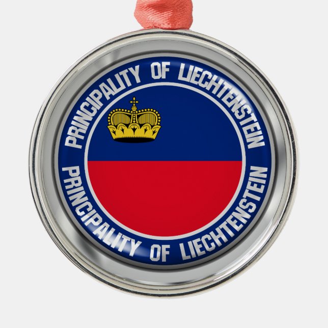 Liechtenstein Round Emblem Metal Ornament (Front)