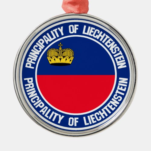 Liechtenstein Round Emblem Metal Ornament