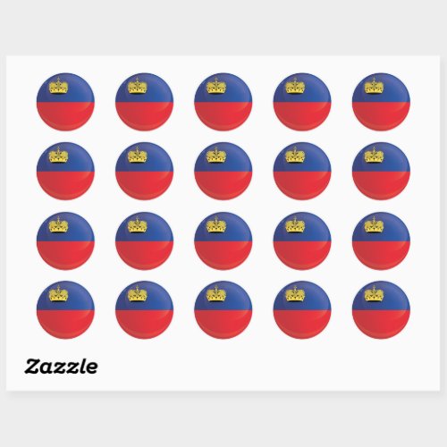 Liechtenstein  Round Icon Flag  Classic Round Sticker