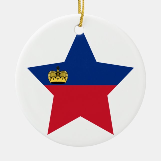 Liechtenstein Star Ceramic Ornament (Front)