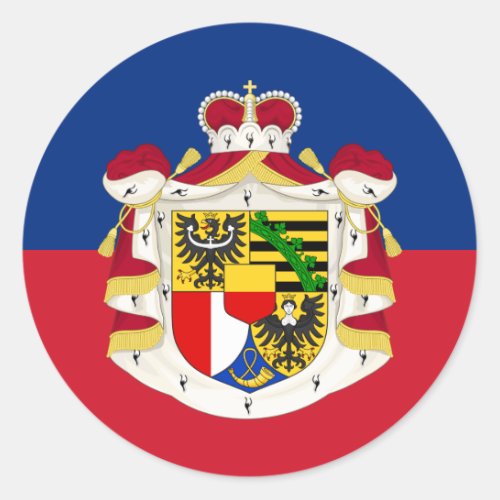 Liechtensteiner Flag  Coat of Arms Classic Round Sticker