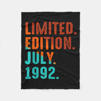Lied Edition July 1992 Birthday Fleece Blanket