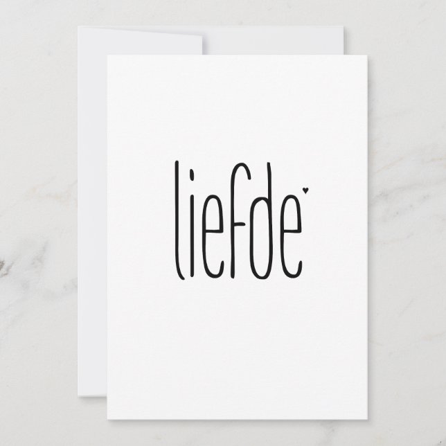 Liefde - valentine typography card (Front)