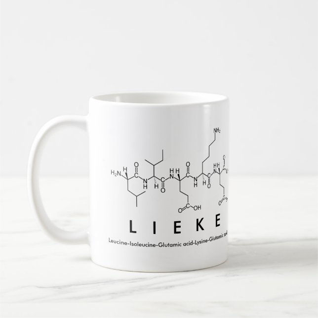 Lieke peptide name mug (Left)