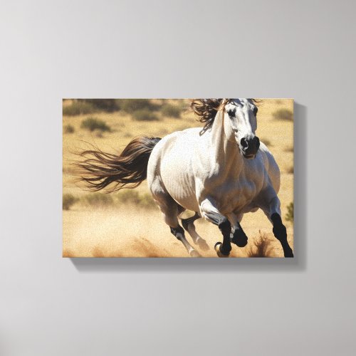 Lienzo con ilustracin de caballo color oro canvas print