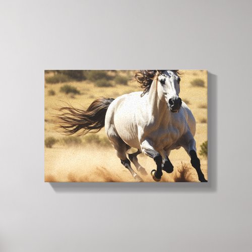 Lienzo con ilustracin de caballo color oro canvas print