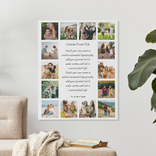 Lienzo De Imitación Colage de fotos personalizado con 14 fotos y poema