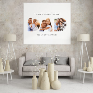 Lienzo De Imitación Foto de papá regalo para niños de tipografía moder