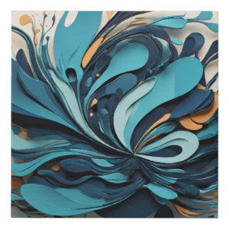 Lienzo Marino Abstracto Fluir Oceánico Faux Canvas Print