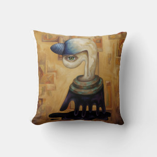 Lienzo Retrato Surrealista Abstracto  Throw Pillow
