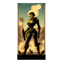 Lienzo retro poster girl from the vintage war