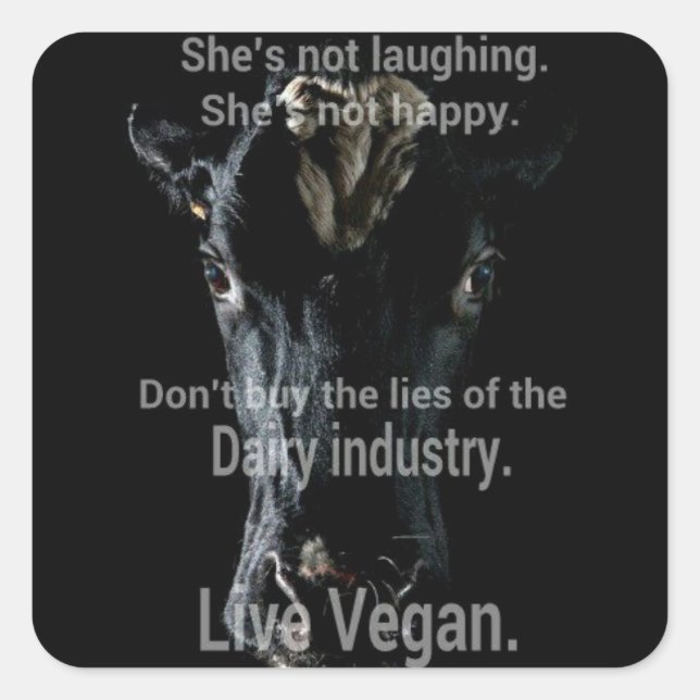 Lies (dairy) Animal Rights design by Marlaina Square Sticker (Front)